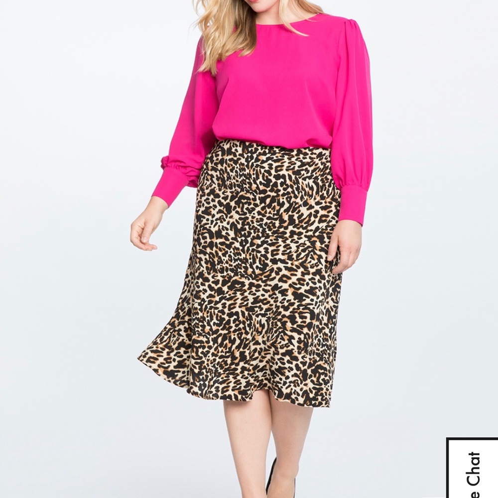 Eloquii Leopard Midi Skirt - New with Tags